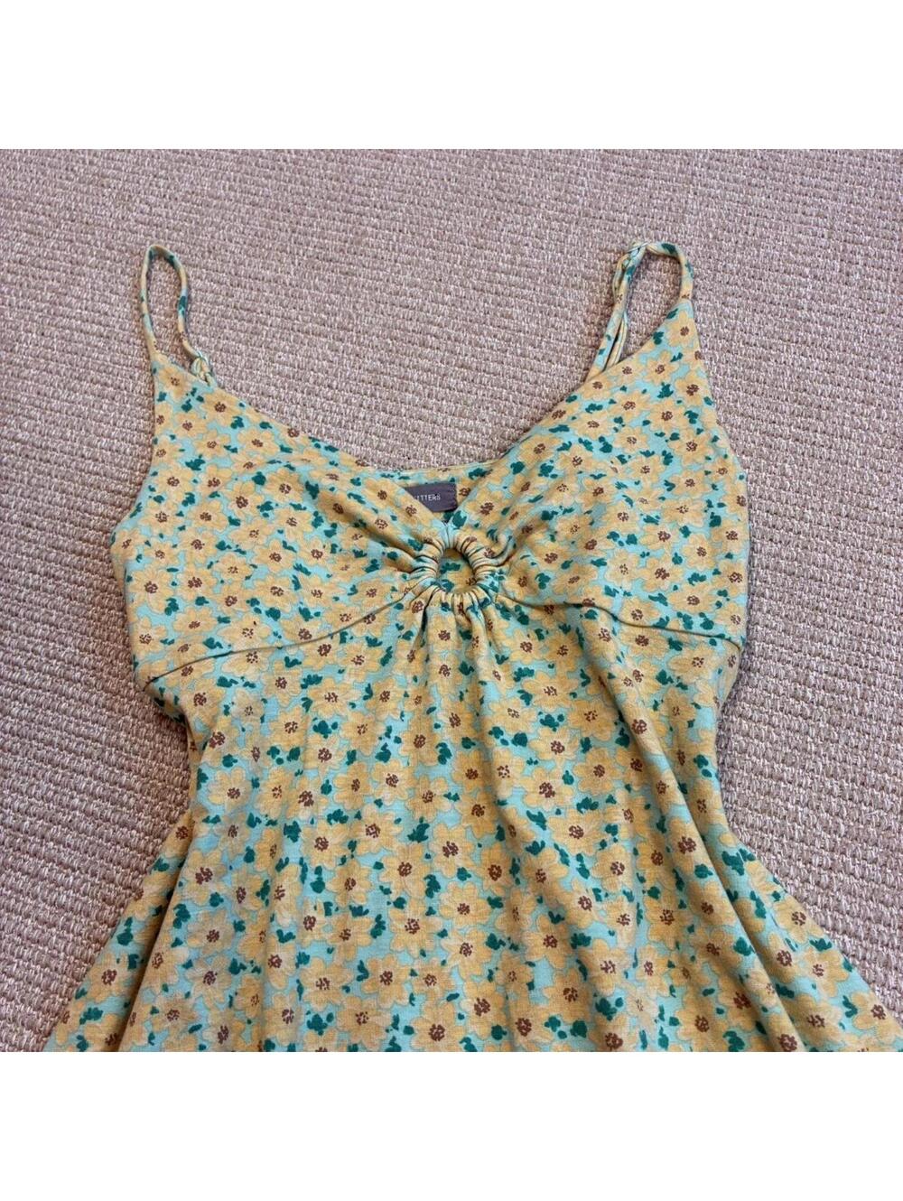 Urban Outfitters yellow floral babydoll dress size xs small